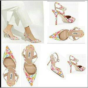 Chic Elegant 9 Sexy Watercolor Slingback Cocktail Holiday Pump Shoes New